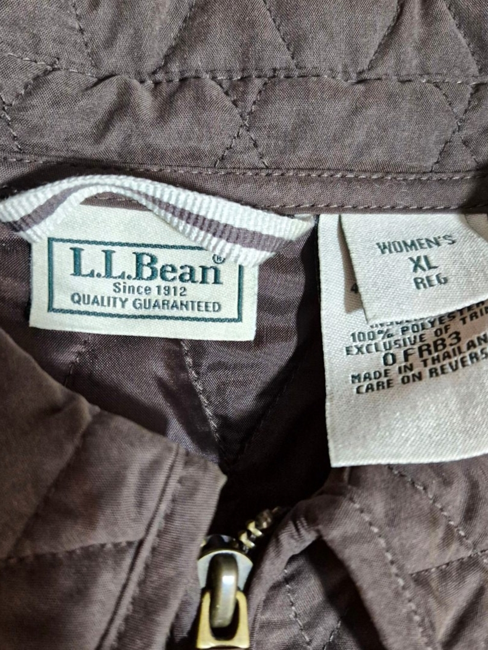 LL Bean XL Brown Quilted Riding Heritage Jacket Equestrian Barn Coat Minimalist - Picture 9 of 11